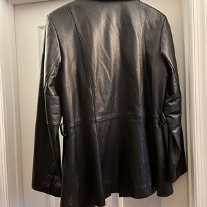 Black leather women’s blazer